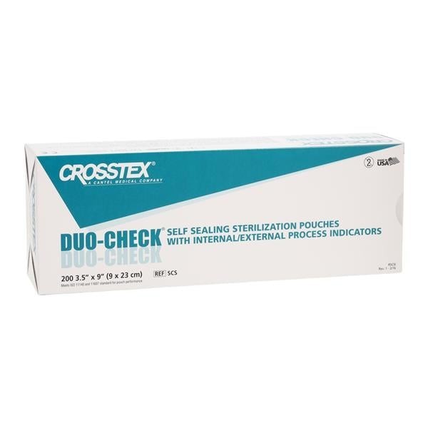 Duo Check Sterilization Pouch Self Seal 3.5 in x 9 in 200/Bx 20 BX/CA