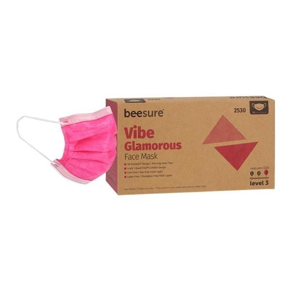 BeeSure Vibe Mask ASTM Level 3 Pink 50/Bx 8 BX/CA