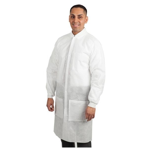 Maxi-Gard Protective Lab Coat SMS Small White 10/Pk 5 PK/CA