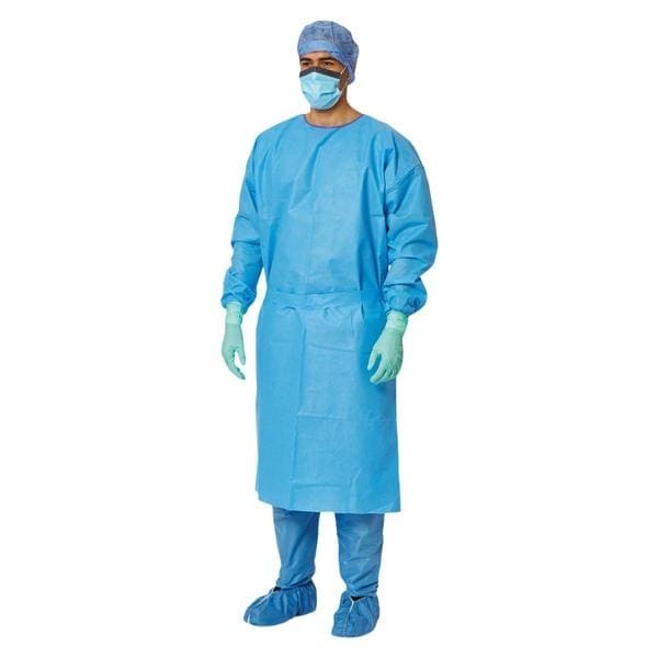 Isolation Gown Heavy Breathable Material X-Large Blue 50/Ca