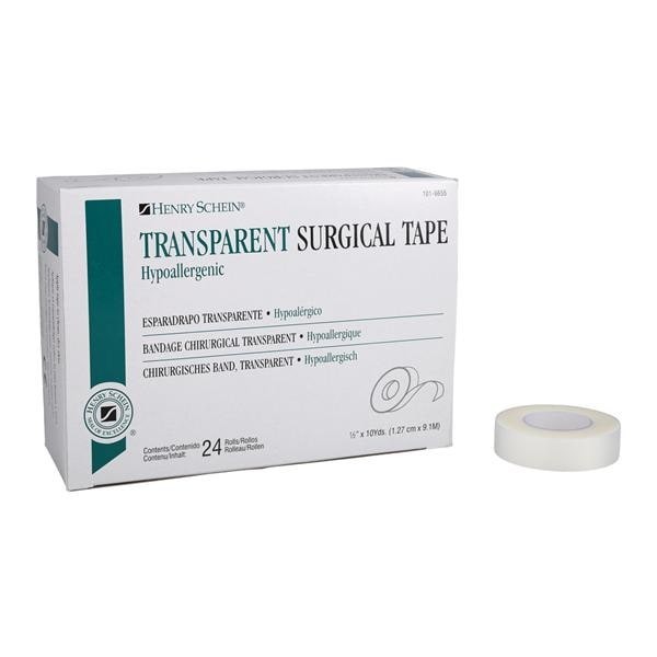 Surgical Tape Plastic .5"x10yd Clear Non-Sterile 24/Bx 12 BX/CA