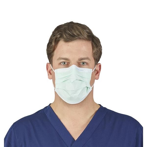 Tecnol Procedure Mask ASTM Level 1 Green Adult 50/Bx 10 BX/CA