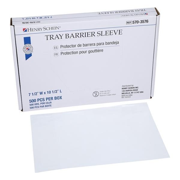 Barrier Sleeves Tray 7.5 in x 10 in Clear 500/Bx 6 BX/CA