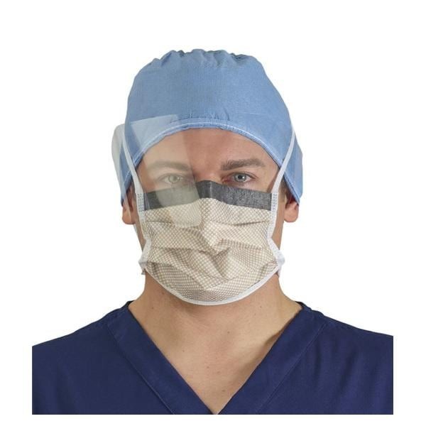 FluidShield Surgical Combination Mask / Shield ASTM 2 AntFg Orang/Blu/Clr 25/Bx 4 BX/CA