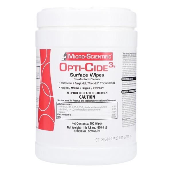 Opti-Cide 3 Disinfectant Wipes 100/Cn 6 CN/CA