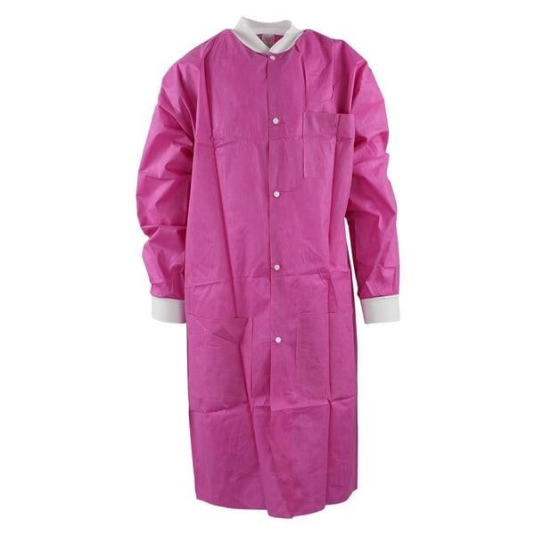 Maxi-Gard Protective Lab Coat SMS Large Raspberry 10/Pk 5 PK/CA
