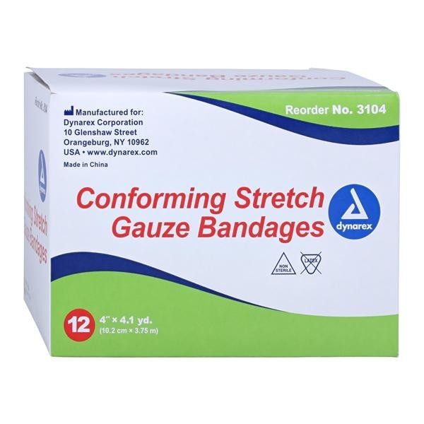 Conforming Bandage Polyester 4"x4.1yd 1 Ply Non-Sterile 12/Bx 8 BX/CA