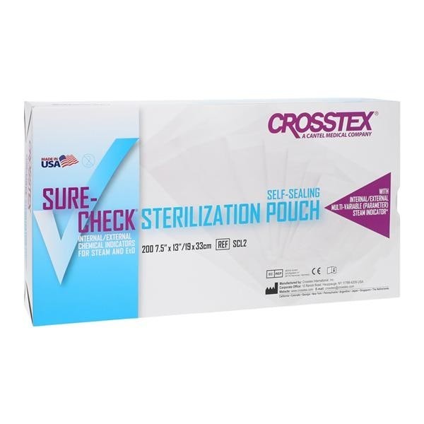Sure-Check Sterilization Pouch 7.5 in x 13 in 200/Bx 5 BX/CA