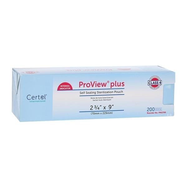 Proview Sterilization Pouch 2.75 in x 9 in 200/Bx 6 BX/CA
