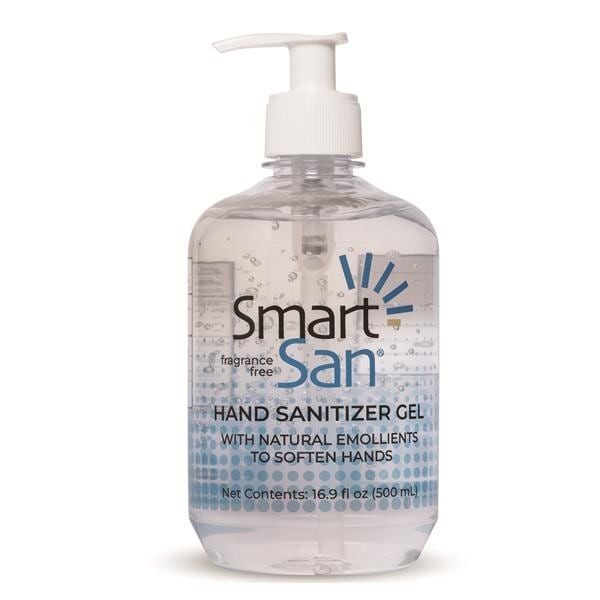 SmartSan Gel Hand Sanitizer 500 mL Pump Bottle Fragrance Free Ea 12 EA/CA