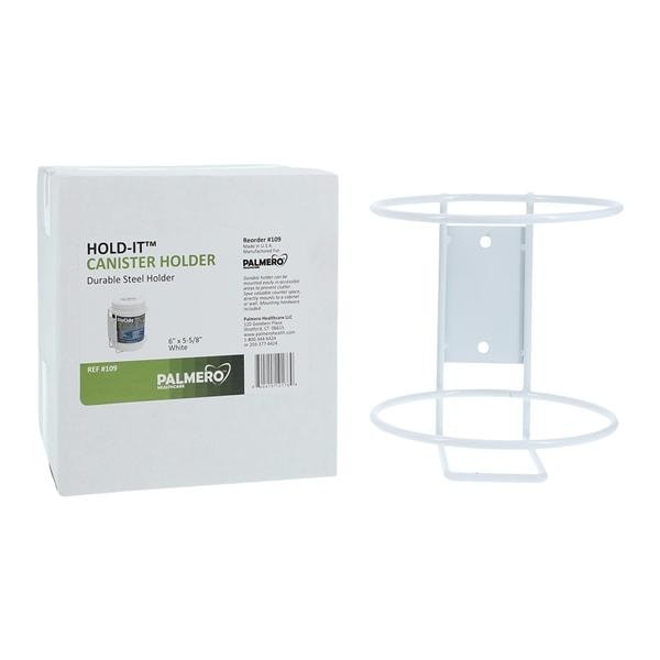 Hold-It Canister Holder Wall Mount White Ea 10 EA/CA