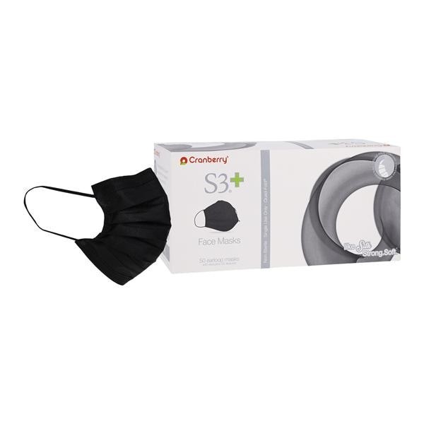 Cranberry S3 Procedure Face Mask ASTM Level 3 Black 50/Bx 8 BX/CA