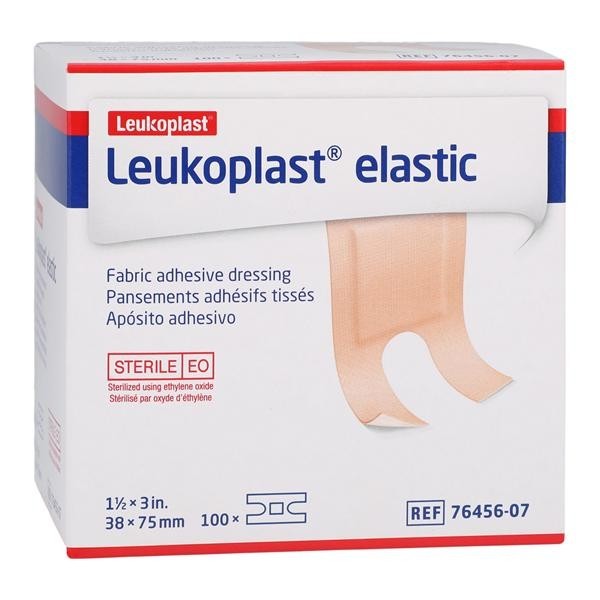 Leukoplast Adhesive Bandage Elastic/Fabric 1-1/2x3" Tan Sterile 100/Bx 12 BX/CA