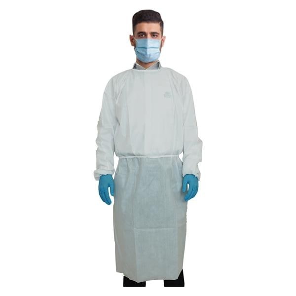 Intco Isolation Gown AAMI Level 1 PP & PE SPP+PE Large White 10/Bg 10 BG/CA