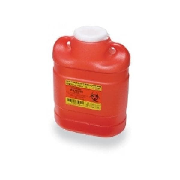 Sharps Container 6.9qt Red/Clear 5-3/10x9-4/10x11-1/2" Hinge Lid/Petals Plstc EA 12 EA/CA