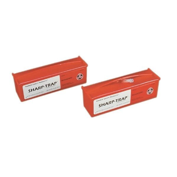 Sharp-Trap Sharps Container 0.5qt Red 2x2x7" Hinged Lid Horizontal Drop Plstc Ea 100 EA/CA