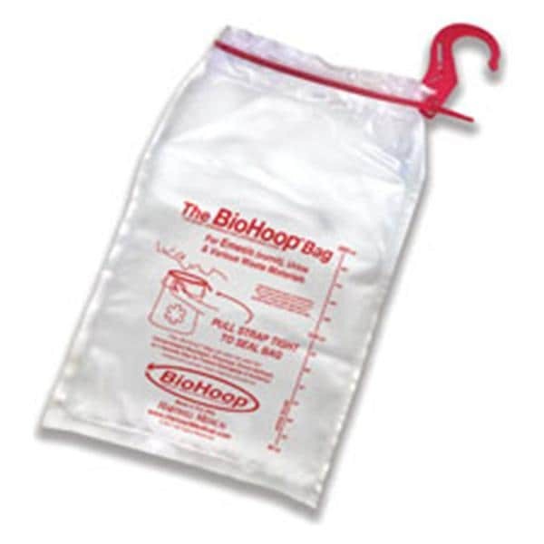 BioHoop Emesis/Collection Bag 1.5mil 8x13-3/4" Clear Cinchable Strap PP 12/Pk 40 PK/CA