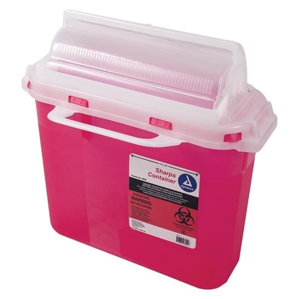 Sharps Container 5.4qt Red 12x4.5x11.3" Mailbox Style Lid Plastic Ea 20 EA/CA