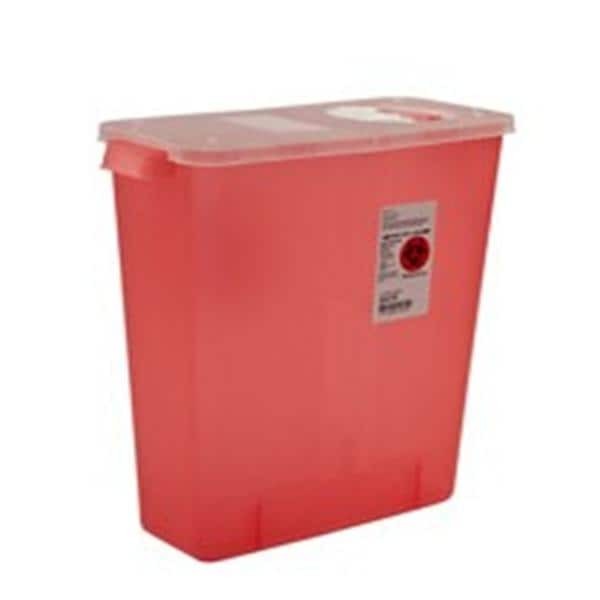 Sharps Container 3gal Trans Rd 13.75x6x13.75 Rtr Hng Ld Hrzntl Drp Plstc Ea 10 EA/CA