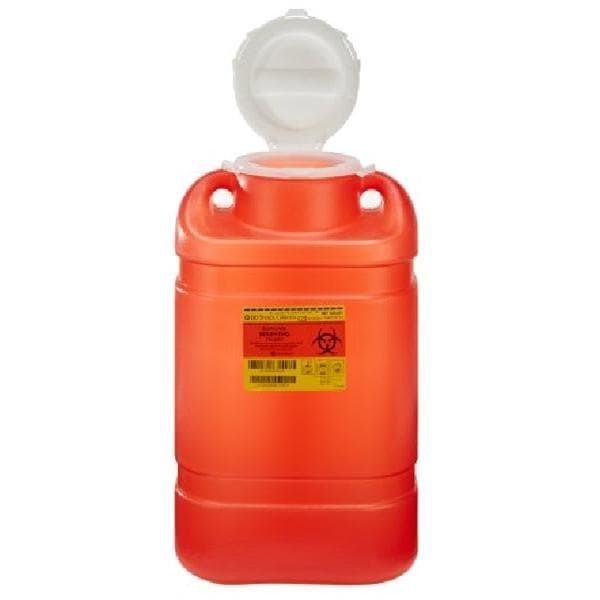 Sharps Container 5gal Red/Clear 7-1/2x10-1/2x18" Hinge Lid Plastic Ea 8 EA/CA