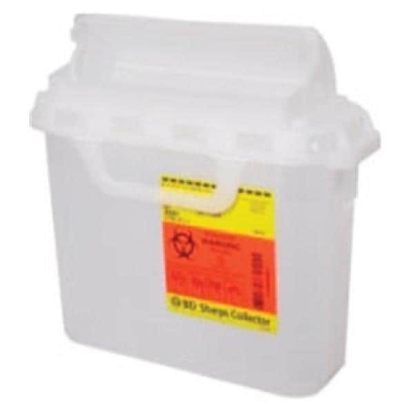 Sharps Container 5.4qt Clear 4-8/10x12x12" Hrzntl Counterbalanced Dr Ld Plstc Ea 12 EA/CA