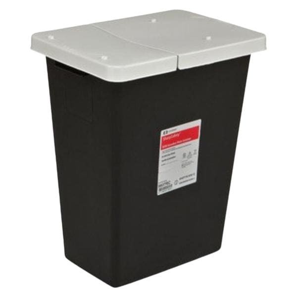 RCRA Hazardous Waste Container 18g Blk/Wht 12.75x18.25x26" Hng Ld/Gskt Plstc Ea 5 EA/CA
