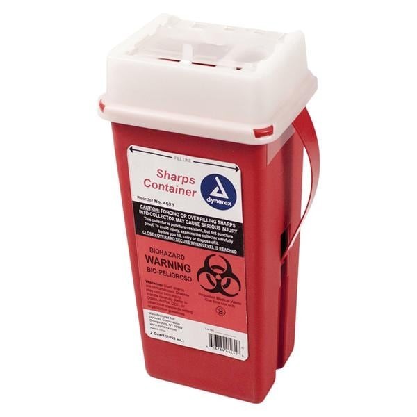 Sharps Container 2qt Red 10x4x4" Slide Lid Plastic Ea 60 EA/CA