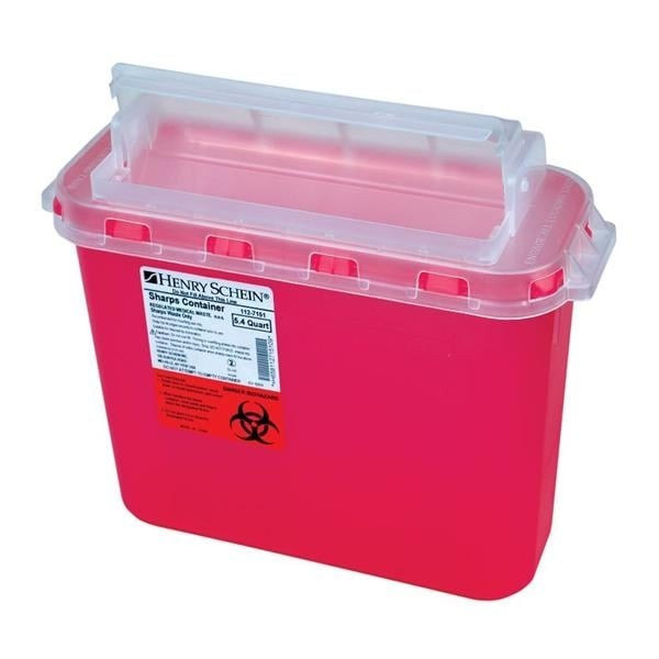 Sharps Container 5.4qt Red 12.1x4.7x10" Counterbalanced Side Entry PP Ea 20 EA/CA