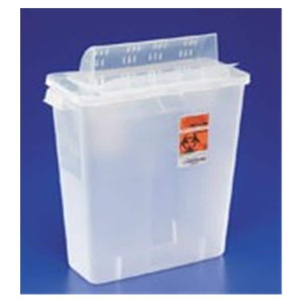 SharpSafety Sharps Container 3gal Trans Rd 6x13.75x16.25" Ld Hrzntl Drp PP Ea 10 EA/CA
