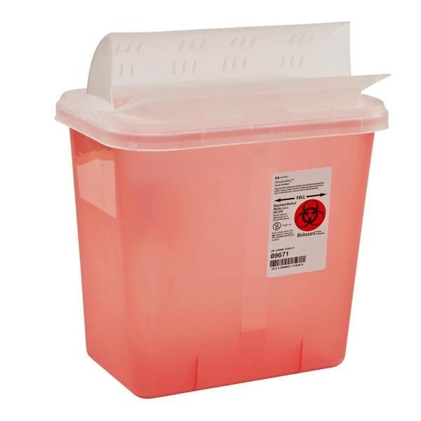 Sharps Container 2gal Trans Rd 7.25x10.5x12.75" Drop Ld Hrzntl Drp Plstc 2 Gal 20 EA/CA