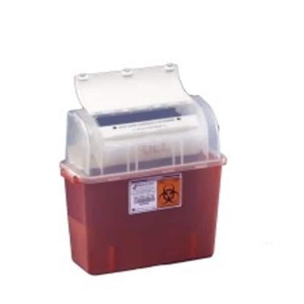GatorGuard Sharps Container 2gal Transparent Red 6x14x17.5" Ld Plstc Ea 12 EA/CA