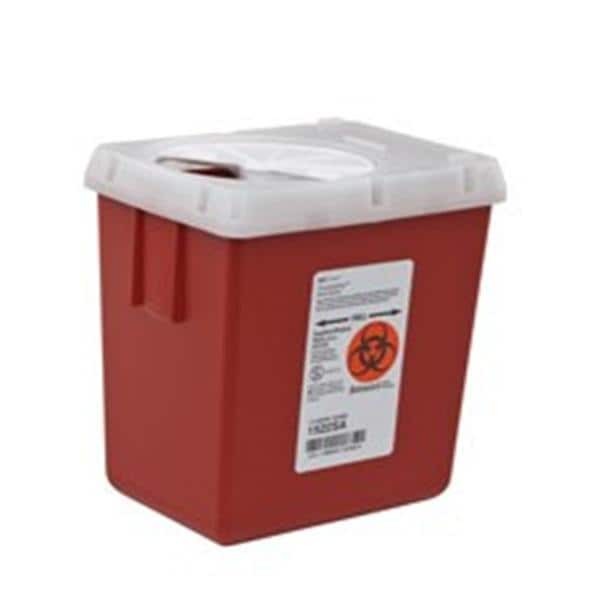Sharps Container 2.2qt Red 4.75x6.5x7.25" Vertical Drop Plastic EA 60 EA/CA