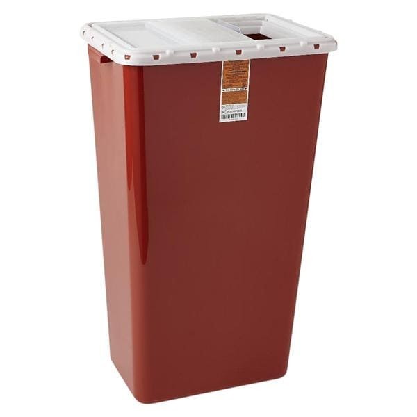 Sharps Container 18gal Red 10x4x4" Slide Lid Locking Lid Plastic 5/Ca