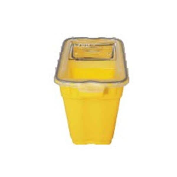 Sharps Container 9gal Clear/Yellow 11-3/4x17-3/4x18-1/2" Gskt Sld Ld Plstc Ea 8 EA/CA