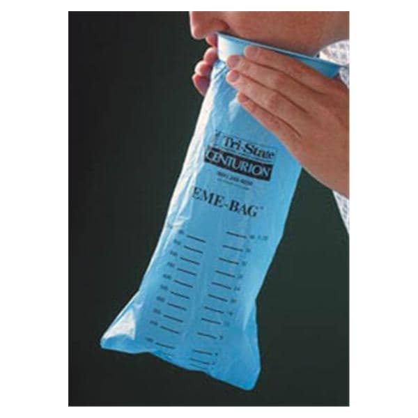 Emesis Bag 6-1/2x12" Blue Twist Tie Closure Polyethylene 24/Pk 6 PK/CA