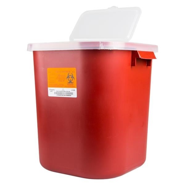 Sharps Container 8gal Red 13-3/4x14x13-3/4" Horizontal Drop Polypropylene Ea 10 EA/CA