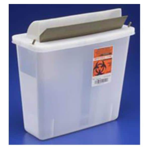 Sharps Container 5qt Clear 4.75x10.75x11" Mlbx Hrzntl Drp Plstc 5qt/Ea 20 EA/CA
