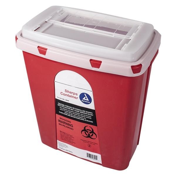 Sharps Container 6gal Red 15.2x10x16" Slide Lid Plastic Ea 12 EA/CA