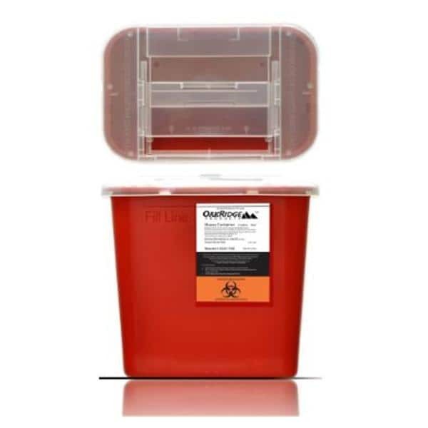 Sharps Container 2gal Red 18.5x14.125x18.5" Side Entry Polypropylene Ea 20 EA/CA