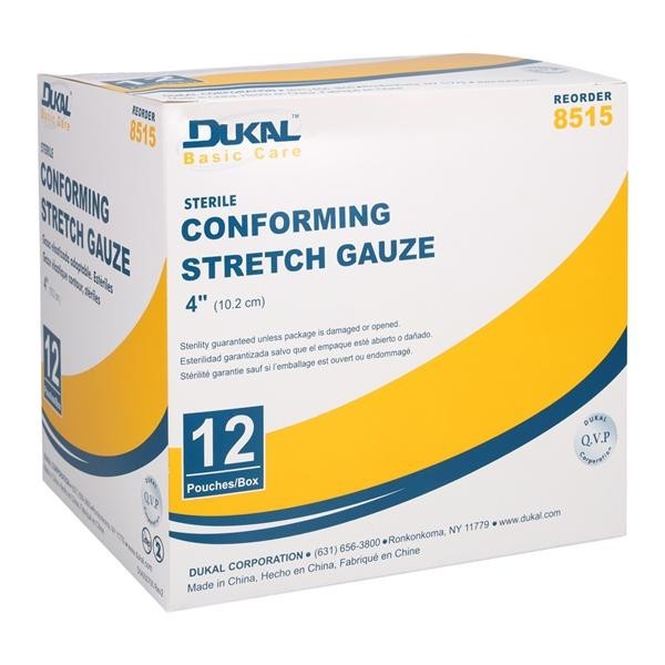 Conforming Bandage Gauze 4"x3.6yds Sterile 12/Pk 8 PK/CA