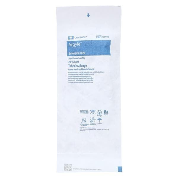 Argyle IV Extension Set 20" Male/Female Luer Slip Primary Infusion 50/CA