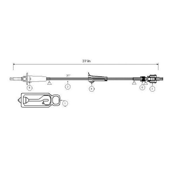 Administration Set 37" 15 Drops Priming Volume 4.1mL 25/Ca