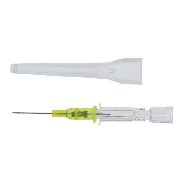 Introcan Safety IV Catheter Safety 24 Gauge 3/4" Yellow Straight Ea 50 EA/BX