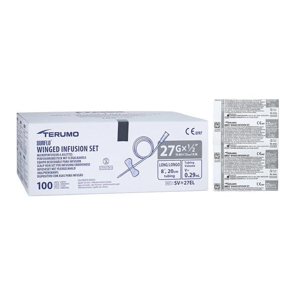 Surshield Infusion Set 27gx1/2" 8" 100/Bx 10 BX/CA