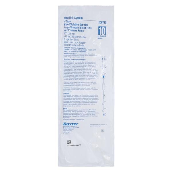 Blood Blood Transfusion Set 2 Interlink Y-Injection Sites 99" 10 Drops/mL Ea 48 EA/CA