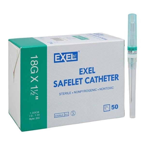 Safelet IV Catheter Safety 18 Gauge 1-1/2" Green 50/Bx 4 BX/CA