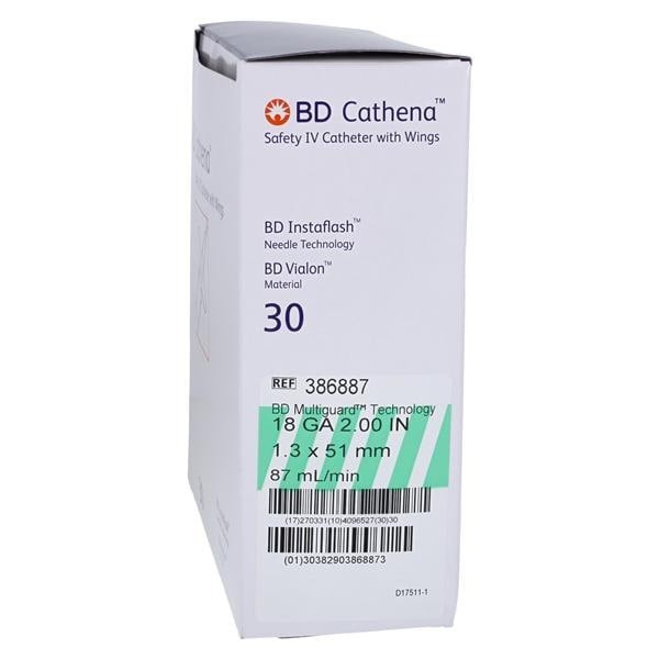 Cathena Catheter Access Device Shielded 18 Gauge 2" Green 30/Bx 4 BX/CA