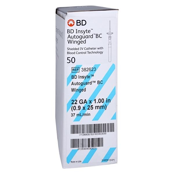 IV Catheter Shielded 22 Gauge 1" 50/Bx 4 BX/CA