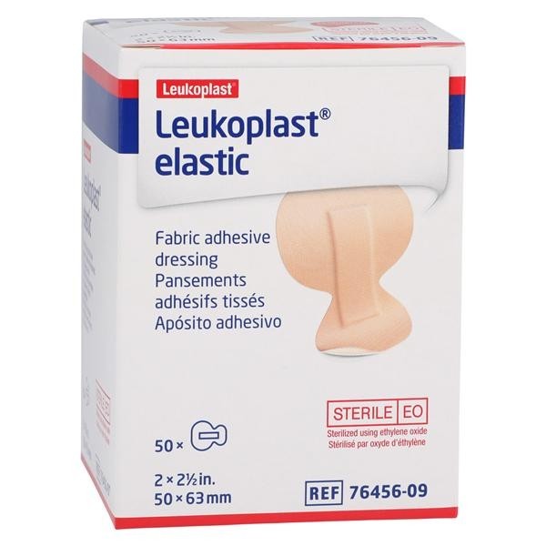 Leukoplast Adhesive Bandage Elastic/Fabric 2x2.5" Tan Sterile 50/Bx 12 BX/CA