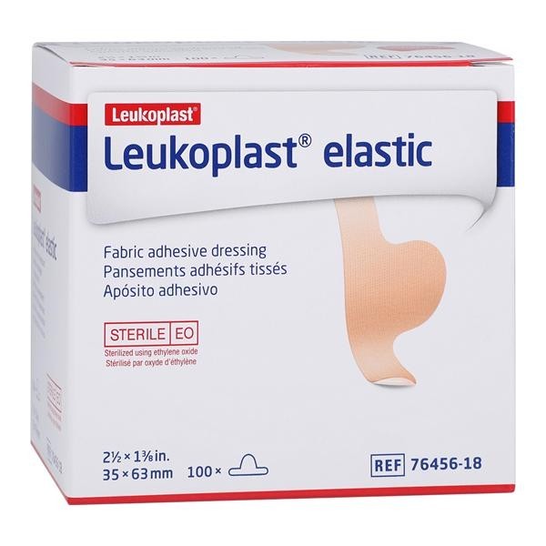 Leukoplast Adhesive Bandage Elastic/Fabric 2.5x1.38" Tan Sterile 100/Bx 12 BX/CA